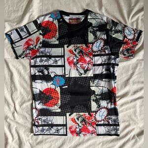 Fresh Prints of Tokyo T-Shirt Medium Anime Samurai All Over Print Drill Clothing